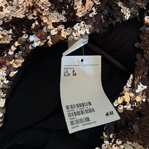 BNWT H&M Stunning Rose Gold and Black Sequin evening dress size 8 - Picture 5 of 5